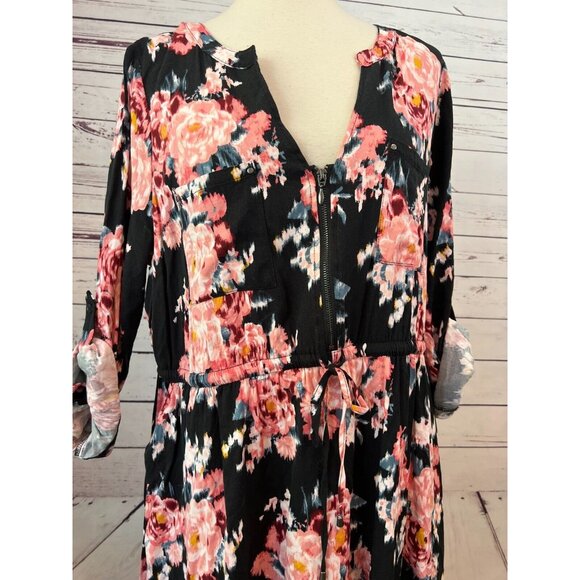 Torrid Mini Challis Floral Print High Low Plus Size 1X Shirt Dress 16749679 - Picture 2 of 13
